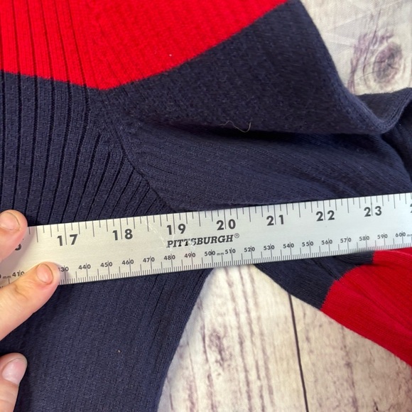 Ralph Lauren Red and Navy Half Zip Sweater XL - Picture 6 of 6